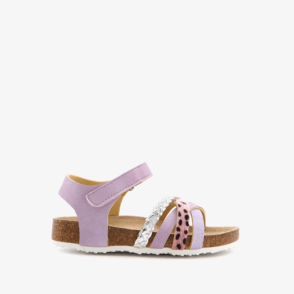 Meisjes bio sandalen paars zilver