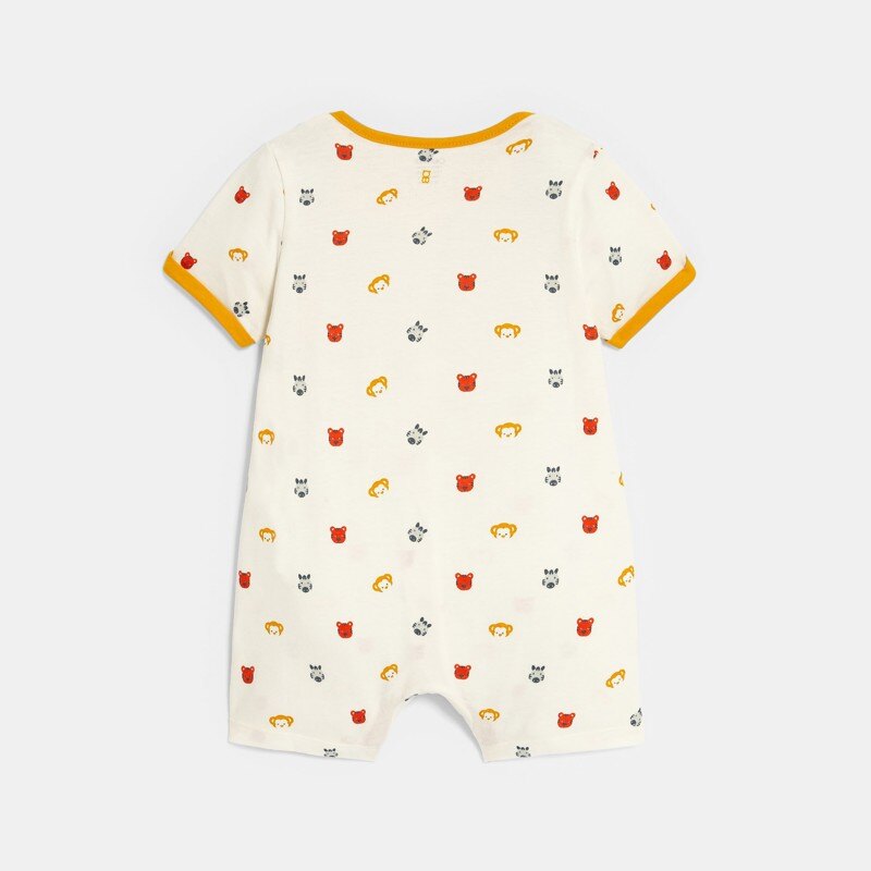 Combi courte animaux blanc bébé garçon Blanc