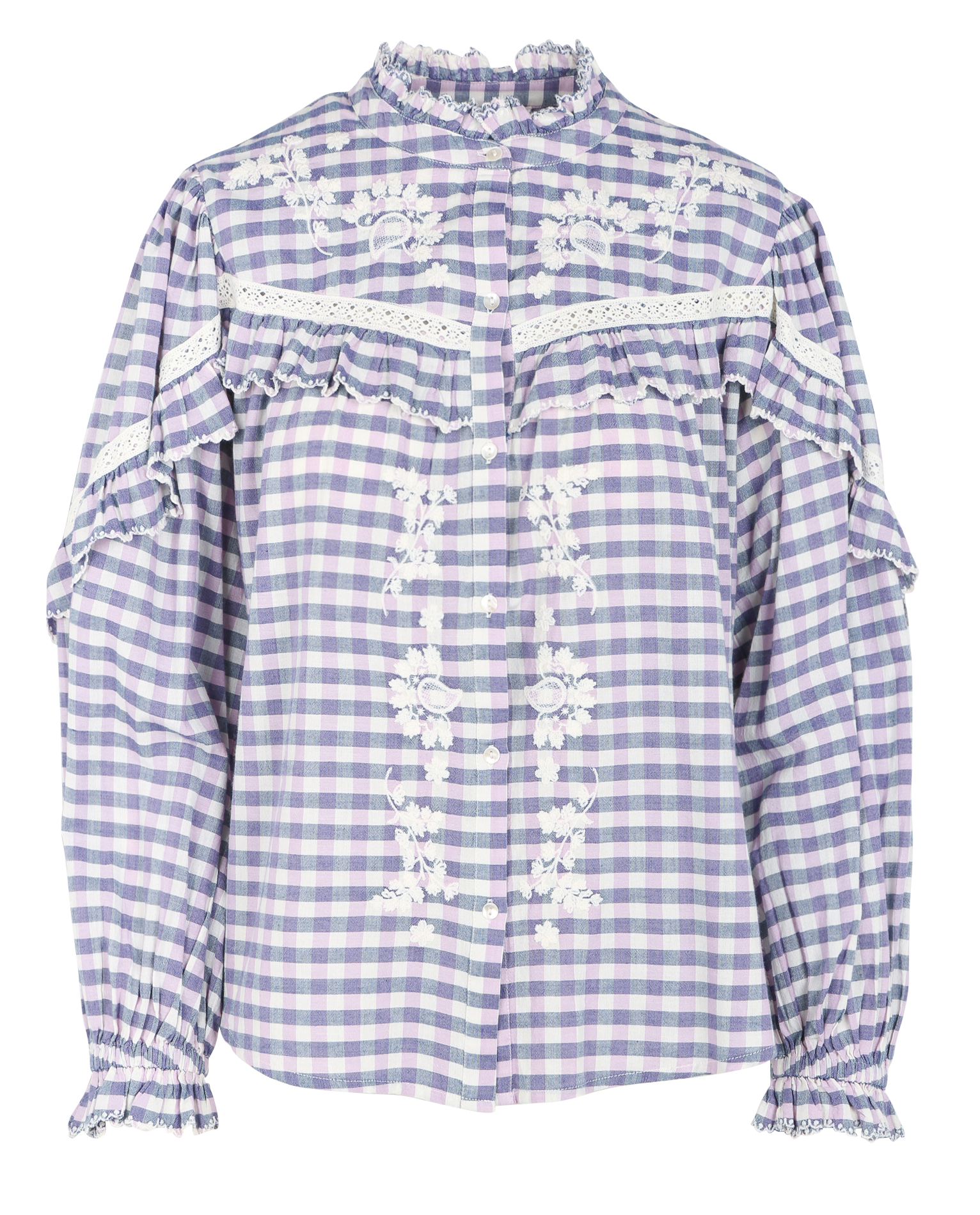 NOELIANNE - Blouse brodée et imprimée en coton bio | Multicolore