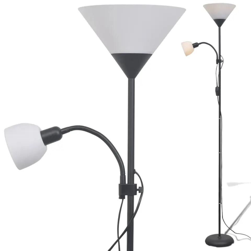 vidaXL - Staande Lamp - Zwart - Staal