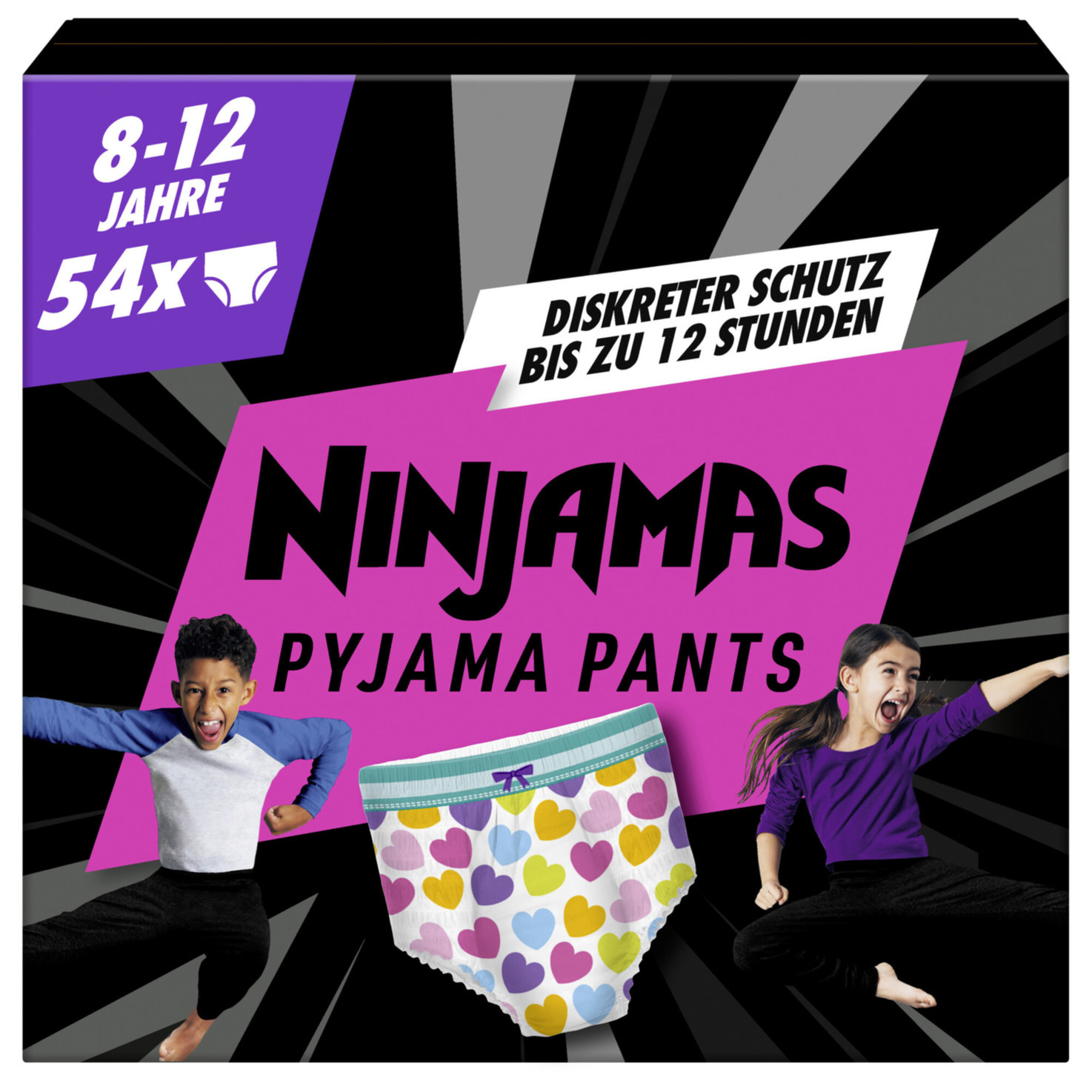 Ninjamas Underjams für Mädchen 8-12 Jahre MonatsBox 54 Stück