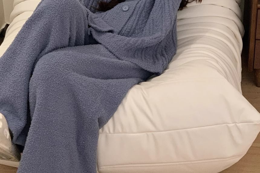 GOUB - Pyjamaset: effen fleece shirt + broek