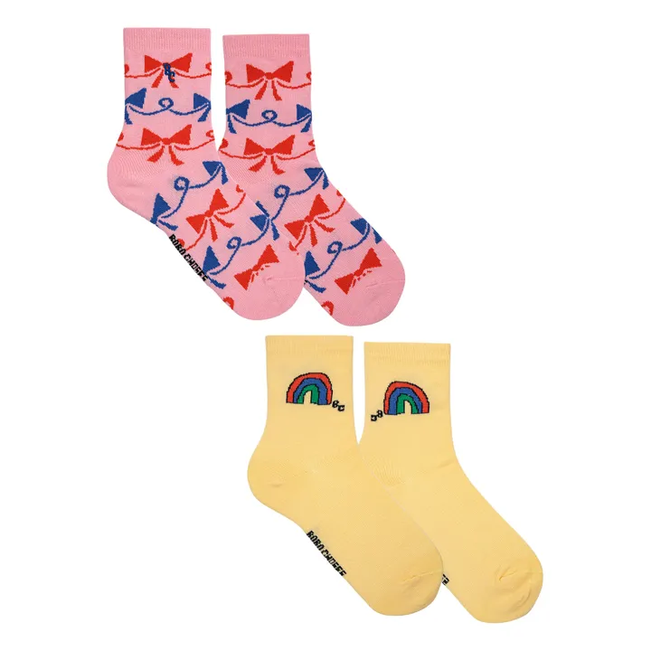 Bobo Choses Lot 2 Paires Chaussettes Arc-en-Ciel | Rose