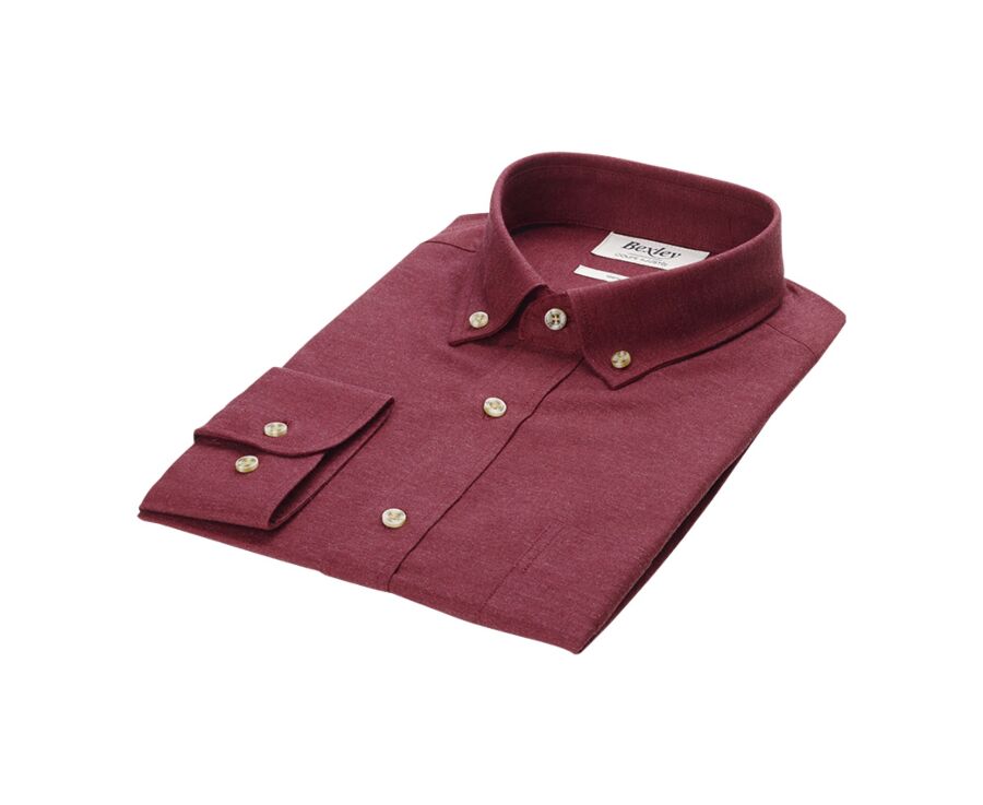 Chemise flanelle Rouge Bordeaux - Poche poitrine - ALEXANDER