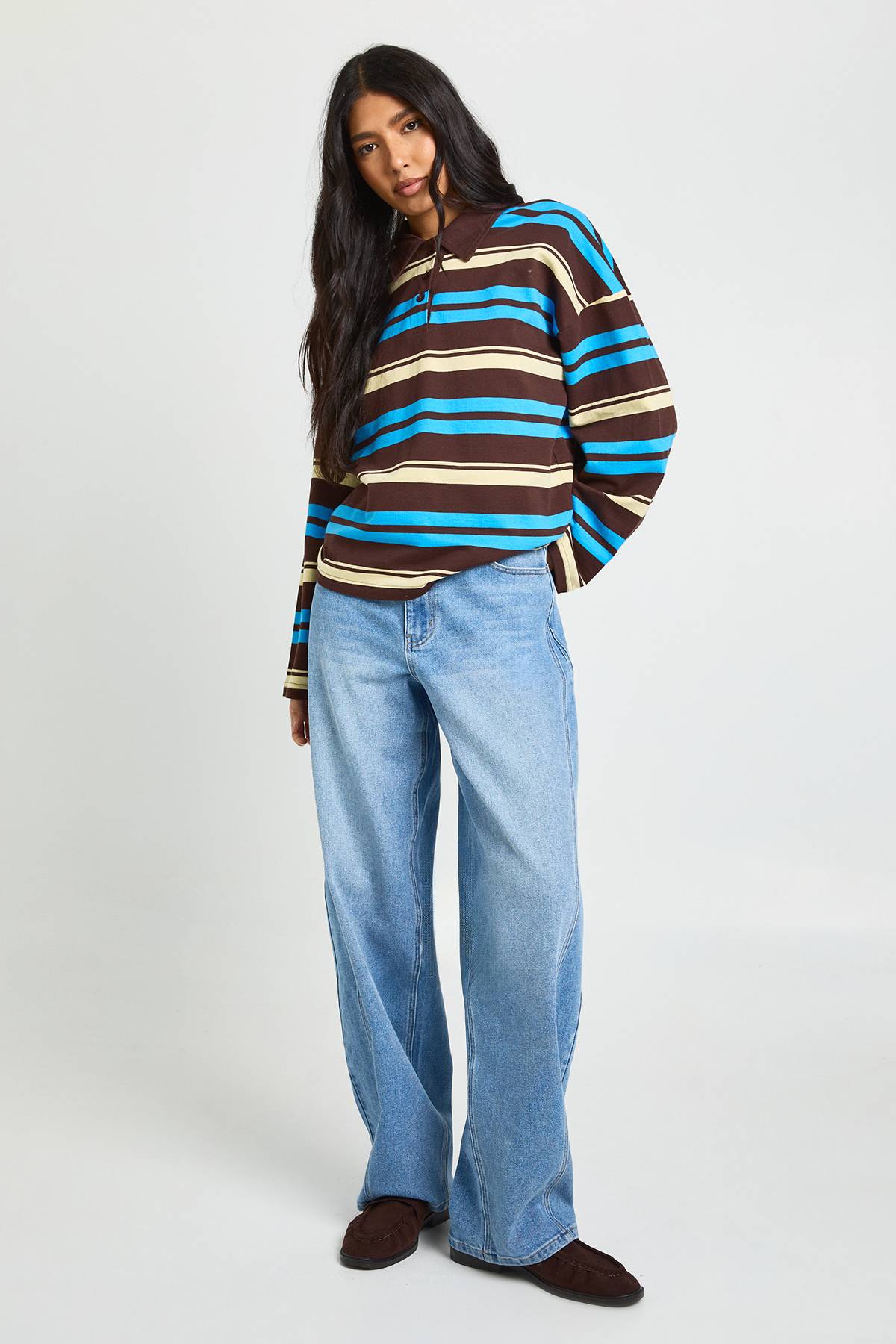 boohoo Le Jean Barrel Taille Mi-haute Tall