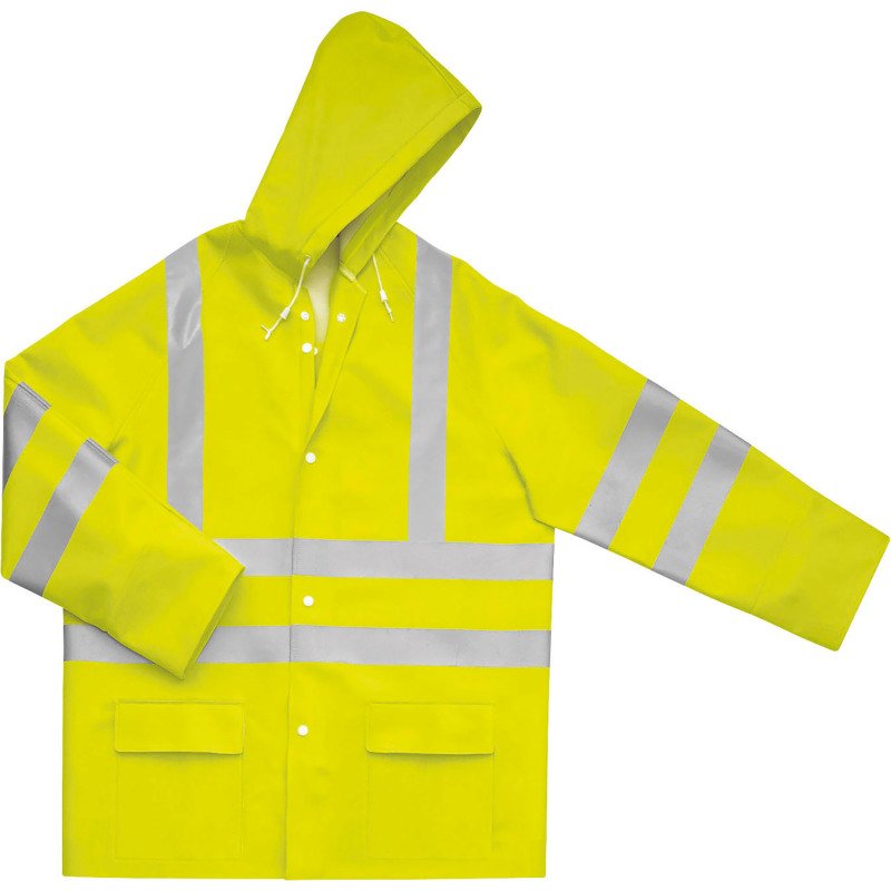 Veste de pluie haute visibilité jaune fluo