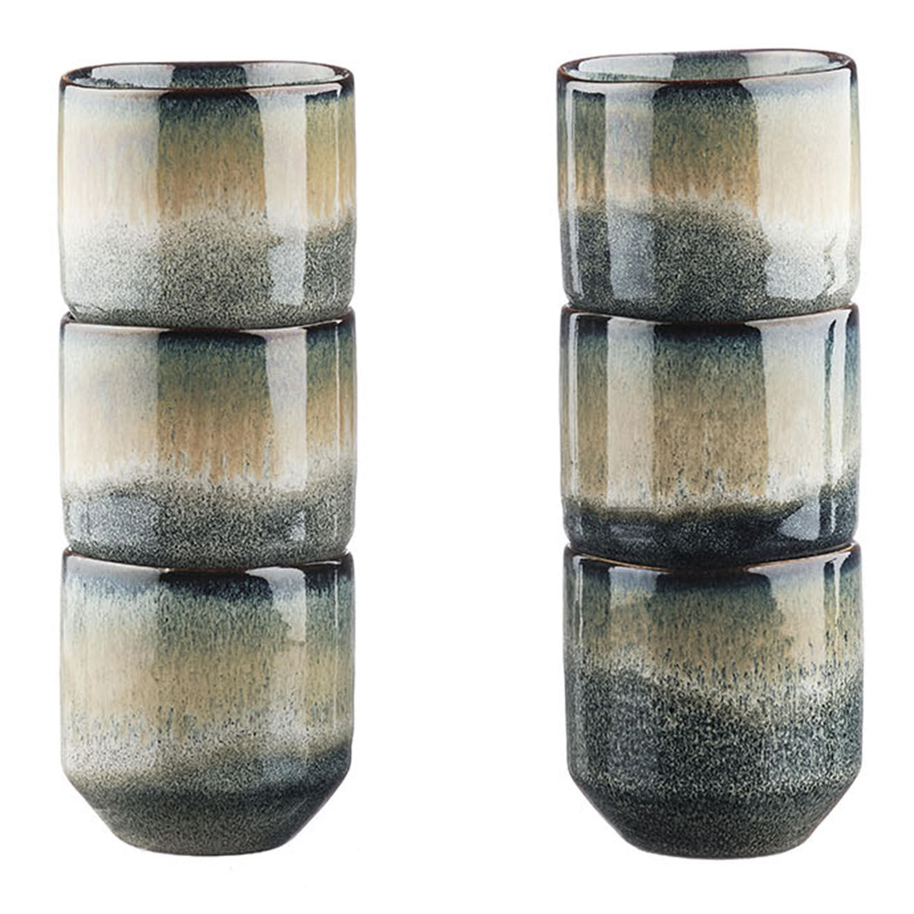 Bjorn 6 Tasses Genesis bleu/gris kaki - 15 cl