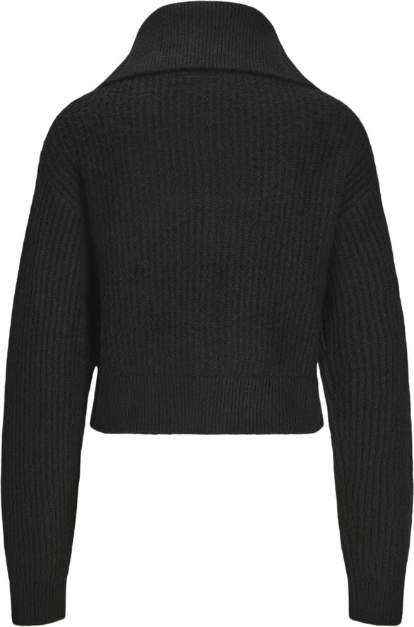 JJXX JXGILLY DIVERSE CARDIGAN KNIT LN Black//moonbeam neck piping