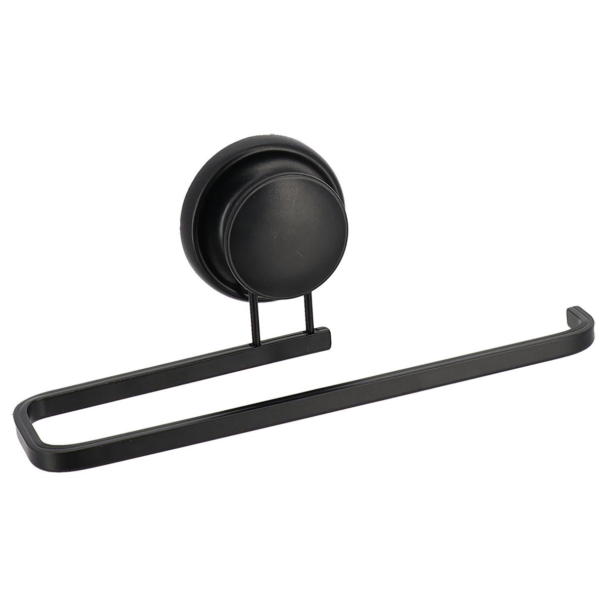 PORTE SERVIETTES ALUMINIUM VENTOUSE NOIR