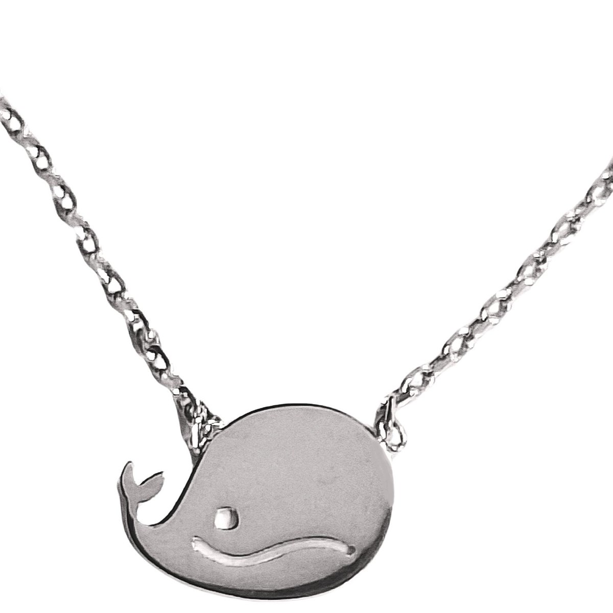 Collier femme enfant avec breloque baleine en argent 925°/00 - 42cm
