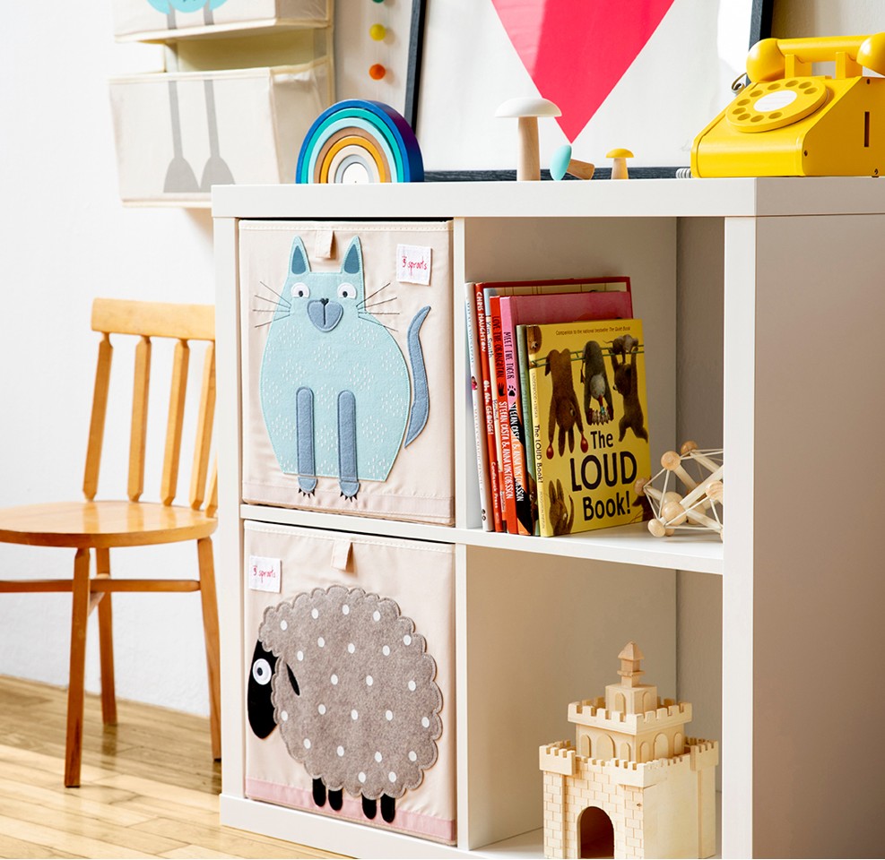 3 Sprouts - Storage Box - Blue Cat