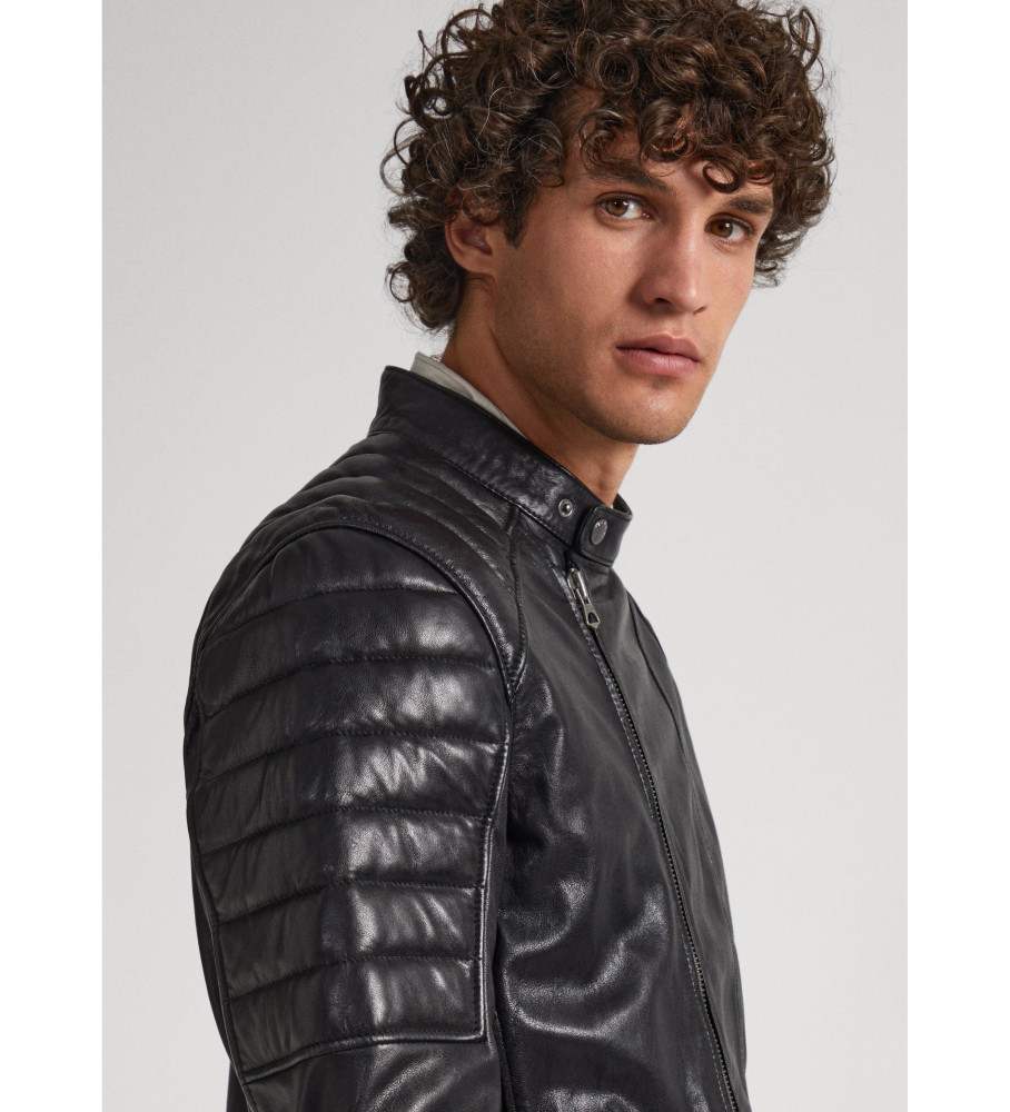 Jaqueta de couro preta Pepe Jeans Brewster