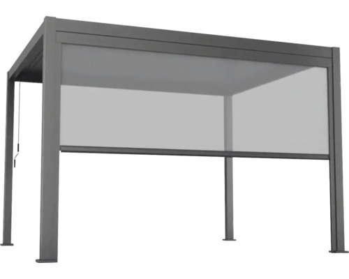 Pergola, paviljoen, ook geschikt als terrasoverkapping, paaldikte 11 x 11 cm, 3 x 4 m met lamellendak inclusief zonnescherm, antraciet
