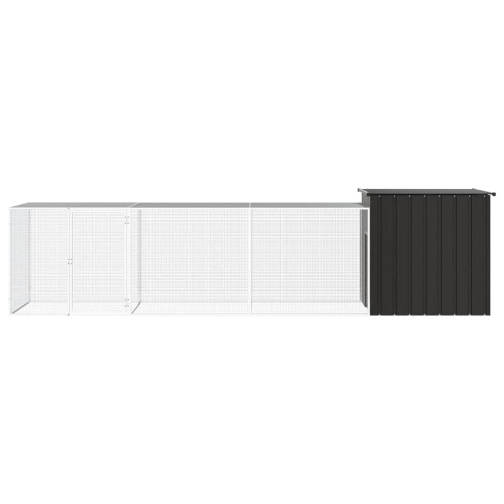 Poulailler anthracite 400x91x100 cm acier galvanisé