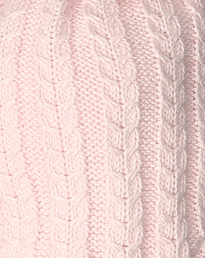 Strick-Mütze WINTER mit Kunstfellbesatz in rosa