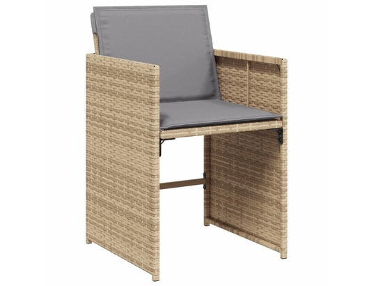 VIDAXL - Chaises de jardin avec coussins lot de 4 mélange beige