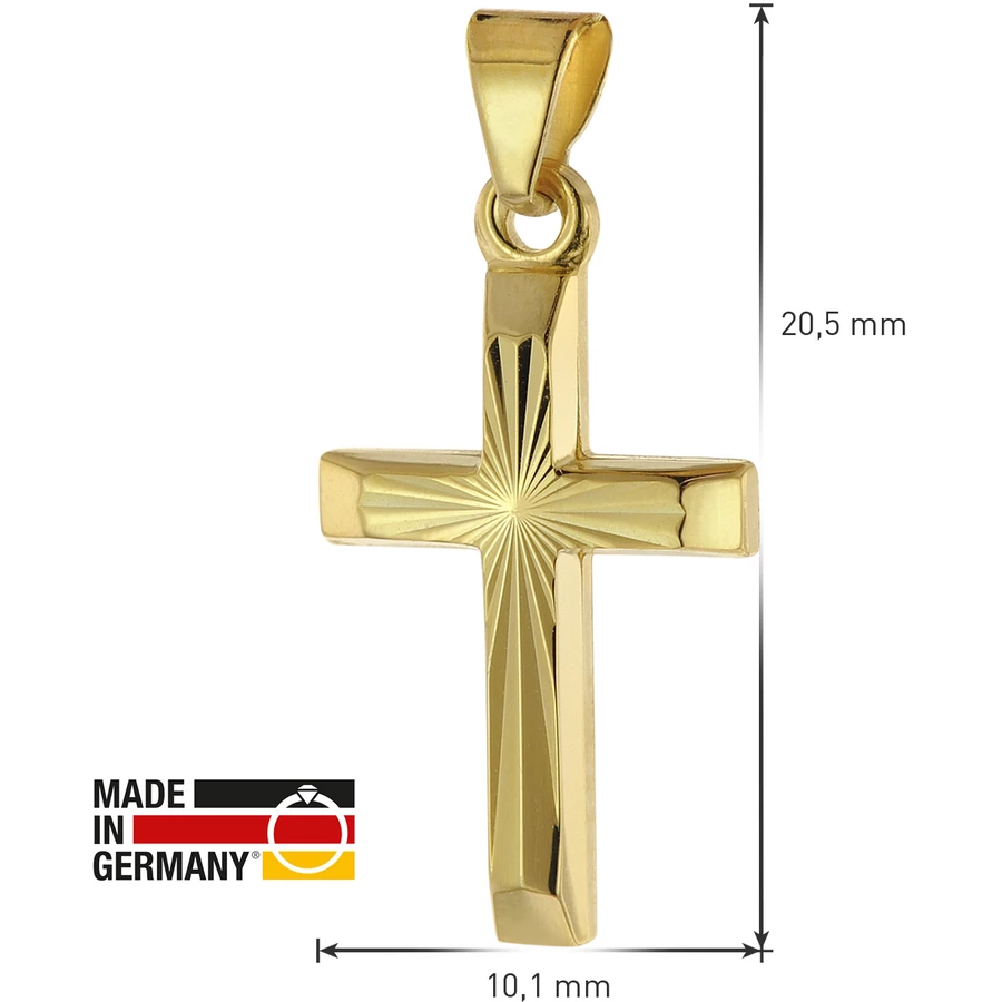 trendor Halskette mit Kreuz für Kinder Gold 3338 Karat gold