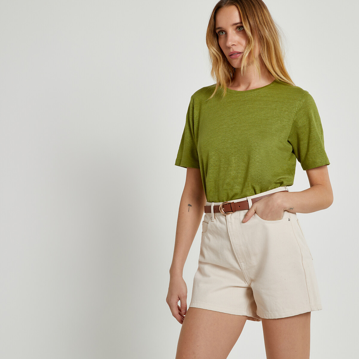 COLEÇÃO LA REDOUTE<br>Shorts jeans, cintura alta