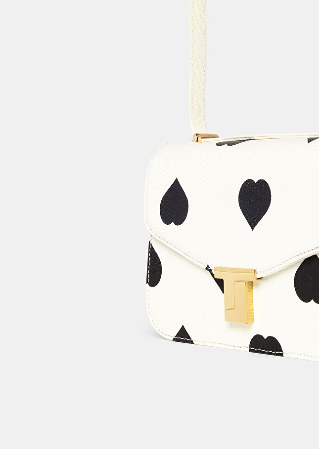 Sac 8 Bisécru à motif coeur noir