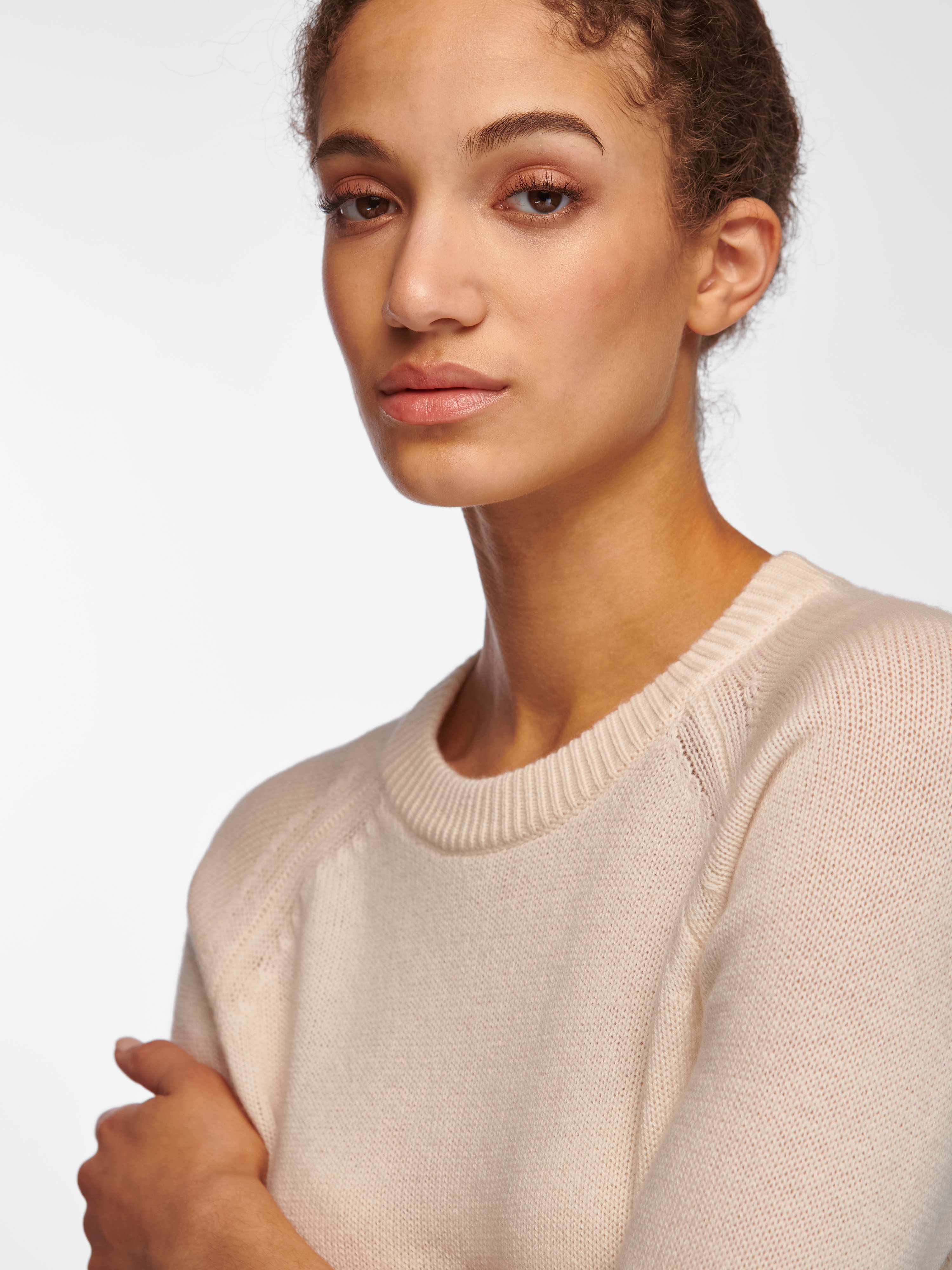 Rundhals-Pullover mit 3/4-Raglanarm