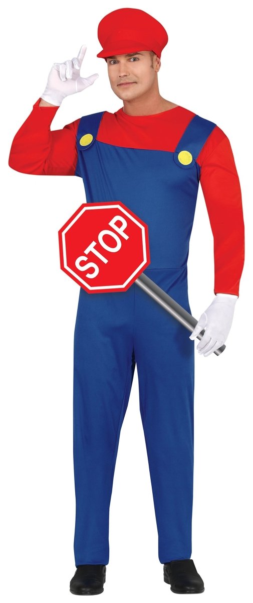 Super Mario Kostuum Rood Blauw Heren