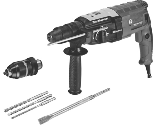 Bosch Professional GBH 2-28 F boorhamer met SDS plus boorkop, inclusief platte beitel, 3-delige SDS plus-5 boorset (6/8/10 mm) en L-koffer