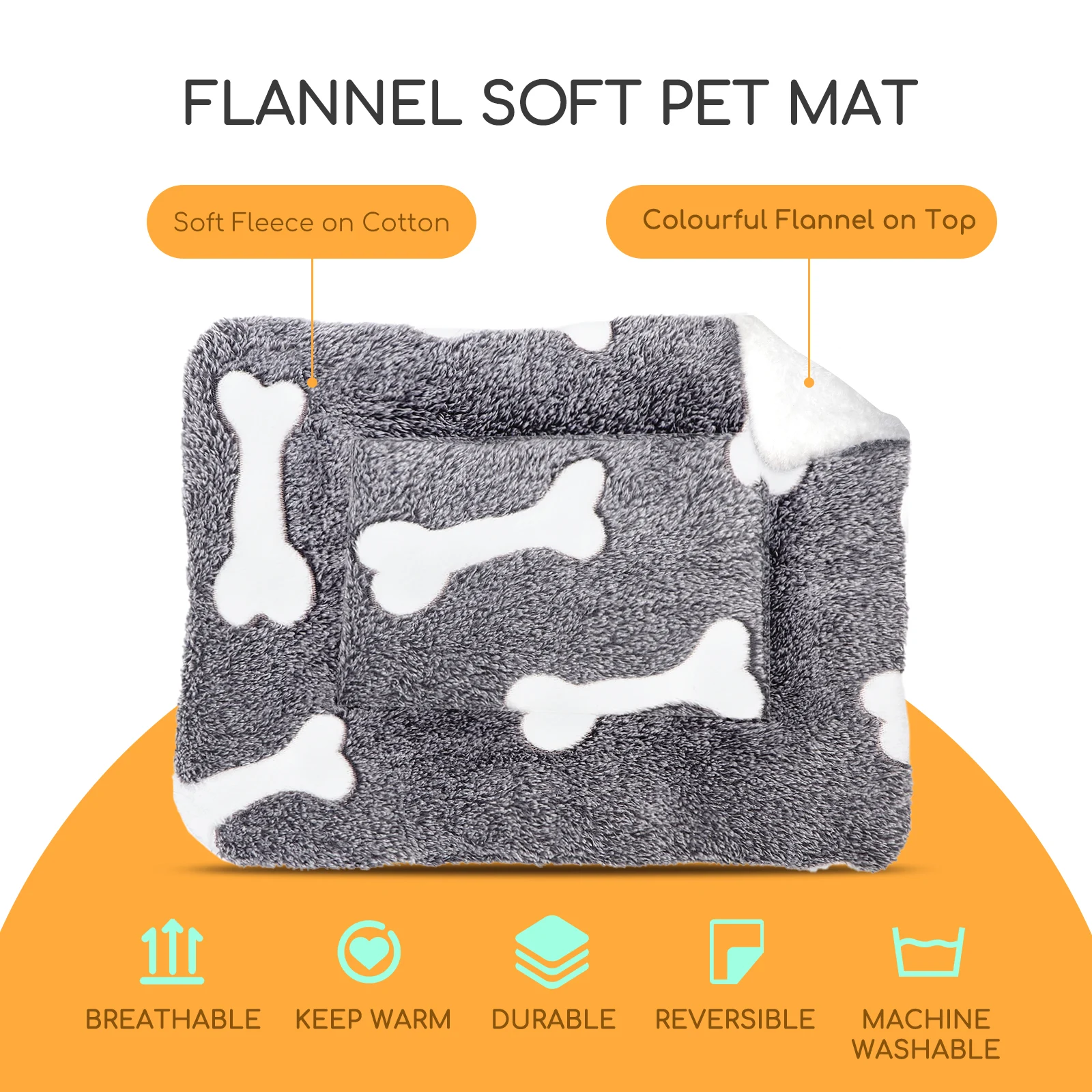 Tapete para cama de animais de estimação Nobleza para cães, cobertor lavável à mão e à máquina, cobertor quente para gatos e cães para camas e sofás de cães 55 × 42 cm