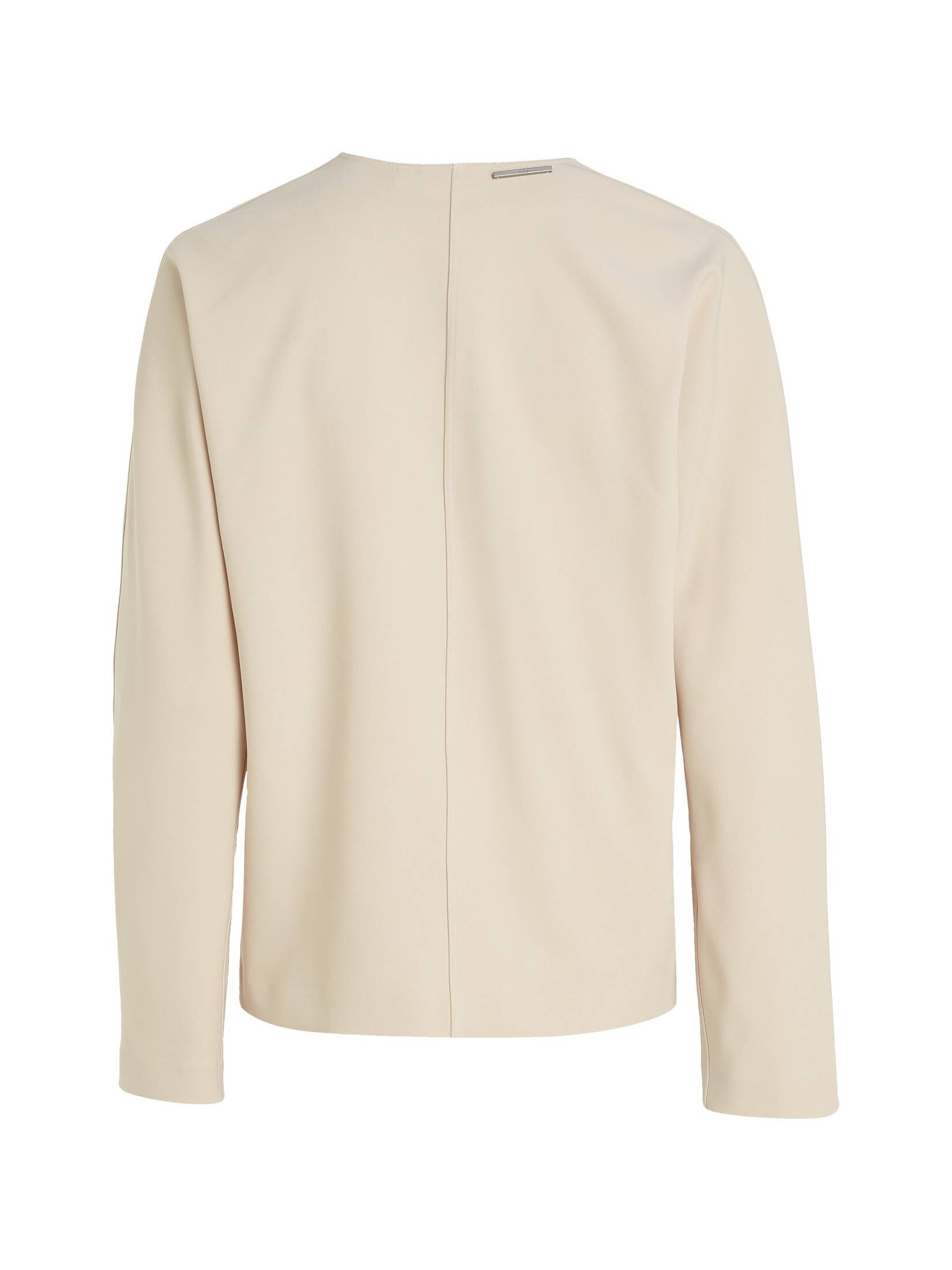 CALVIN KLEIN| Damen Bluse STRUCTURE TWILL V NECK LS TOP Langarm