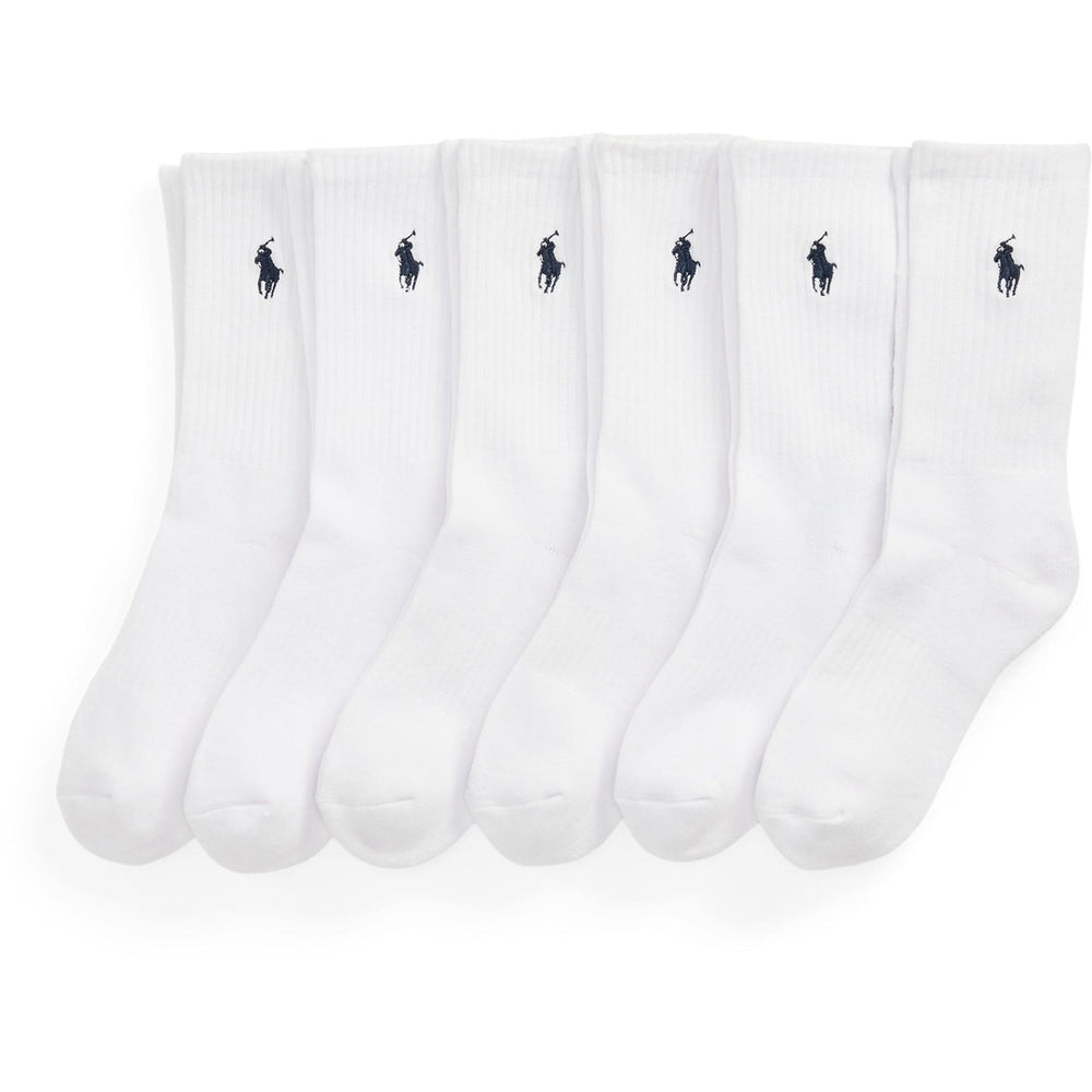 Køb Polo Ralph Lauren White Crew Sock-6 Pak