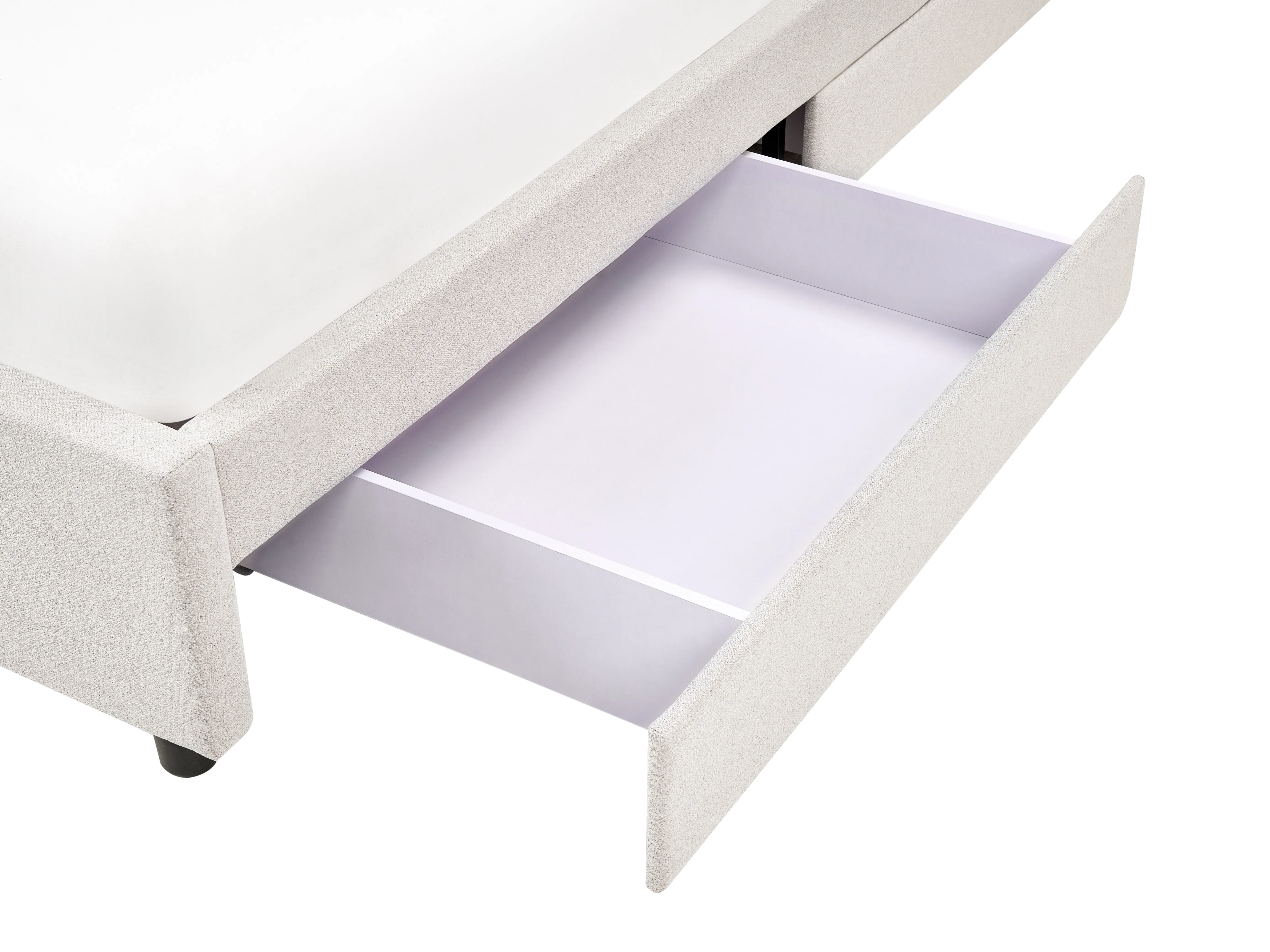 Bed met opbergruimte zonder hoofdbord Stof PRADES 180 x 200 cm Lichtbeige