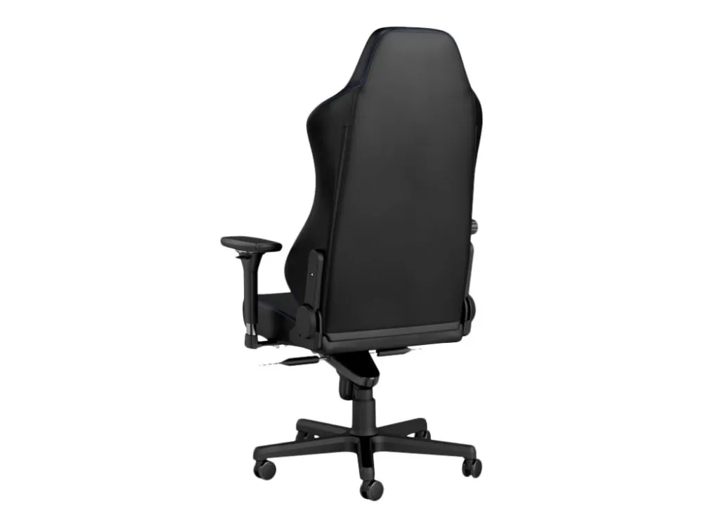 Noblechairs Hero - Stol - ergonomisk - armstøtter - T-formet - vippe - drejeled - aluminium, polyurethan, stål, memory foam, polyuretan vegan falsk læder - sort, blå