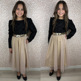 Fancy black & beige dress