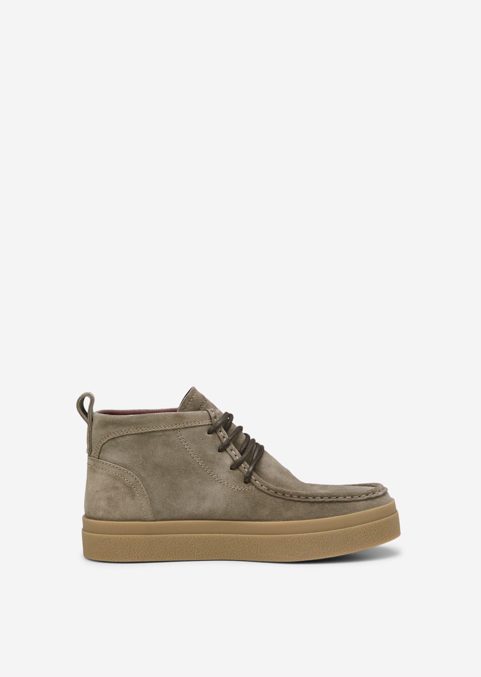 Schnürstiefel aus softem Veloursleder