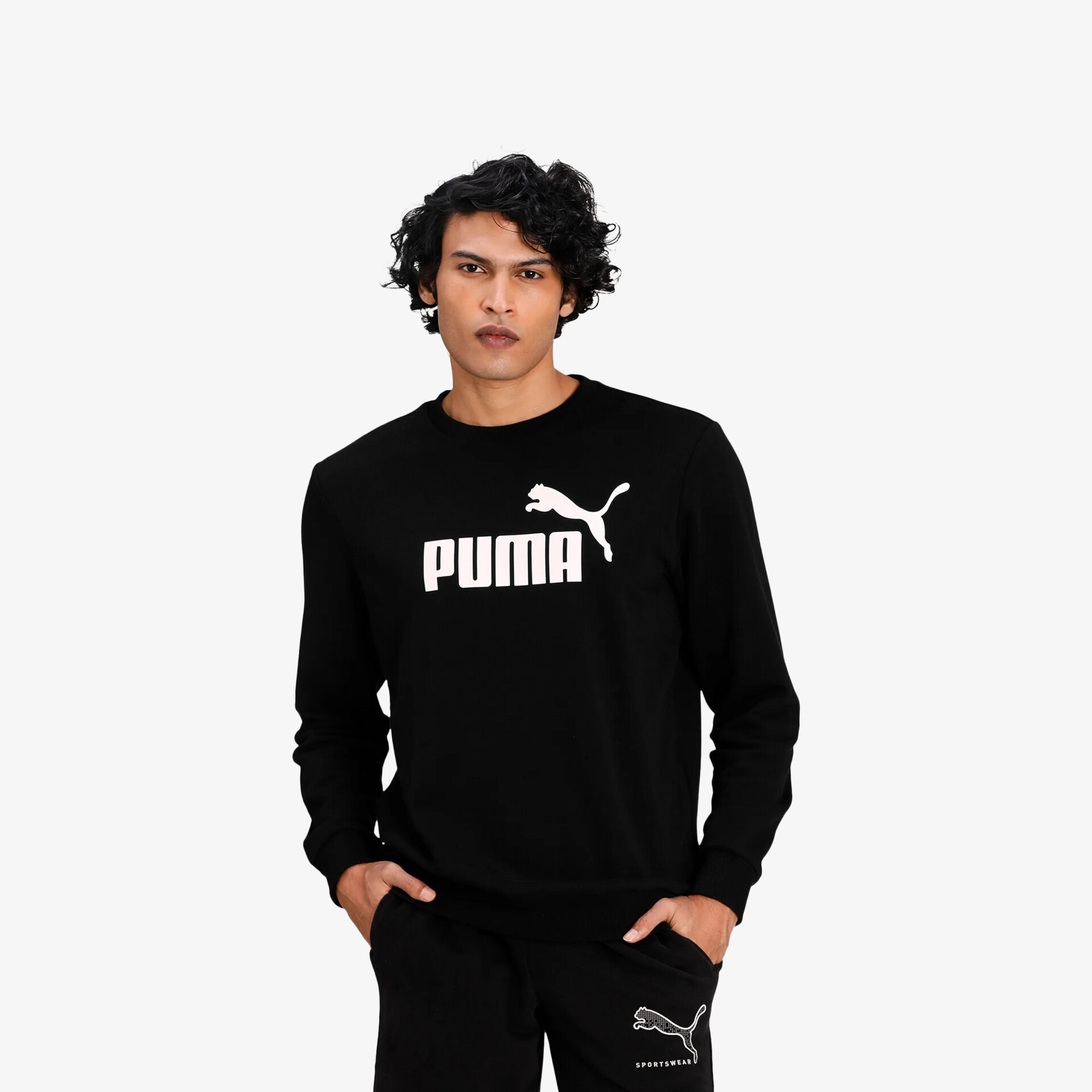 PUMA ESS Big Logo Crew Herren Hoodies & Sweater schwarz