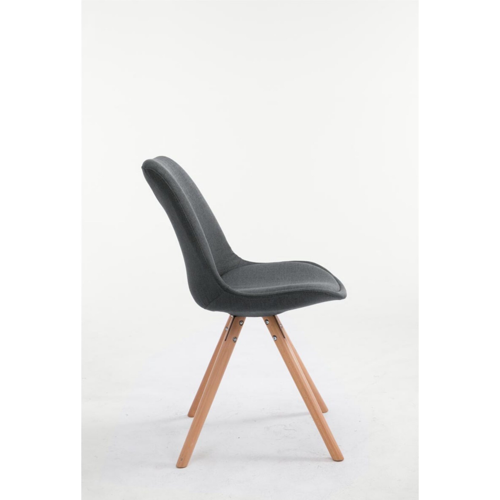 CLP Retro-Stuhl Toulouse Rund Mit Stoffbezug Und Hochwertigem Sitzpolster I Lehnstuhl Mit Stabilem Holzgestell I Sitzhöhe 48 cm