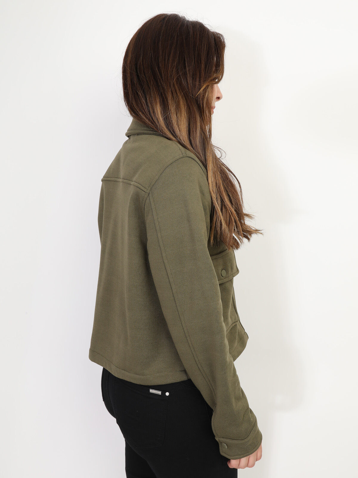 Blouson avec poches à rabat- Kaki