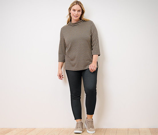Sweatshirt mit 3/4-Arm, Hahnentritt