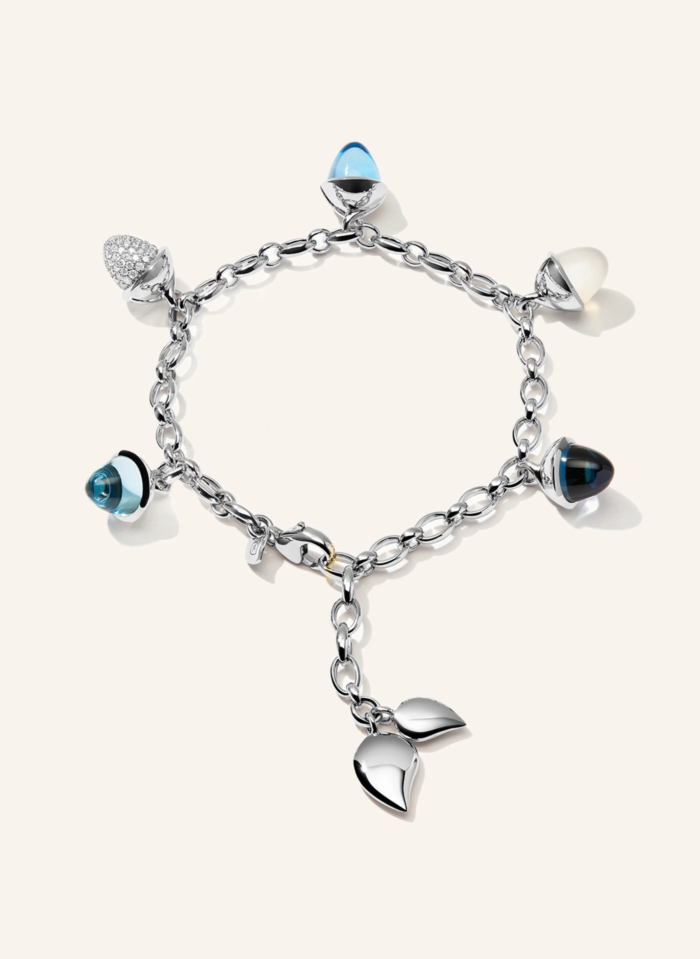 TAMARA COMOLLI Armband BRACELET MIKADO FLAMENCO CHARM 'OCEAN' WITH DIAMOND PAVÉ Ocean mit Diamond Pavé