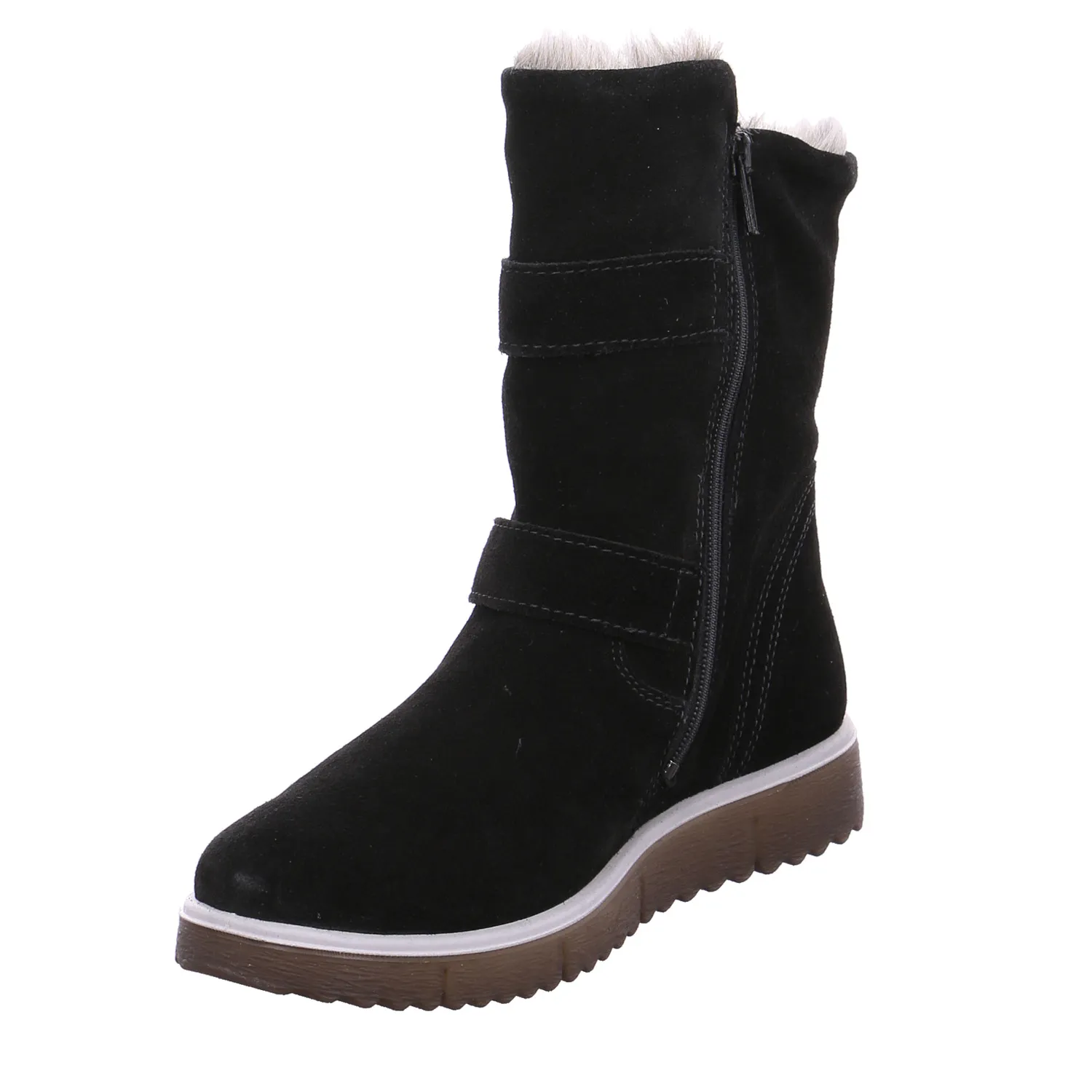 SUPERFIT Mädchen-Winter-Bottine Schwarz Textil  Stiefelette