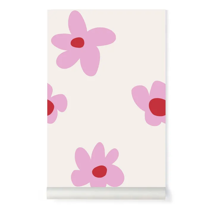 Mathilde Cabanas Papier-peint Fleurs - Mathilde Cabanas x Bonjourgeorges | Rose