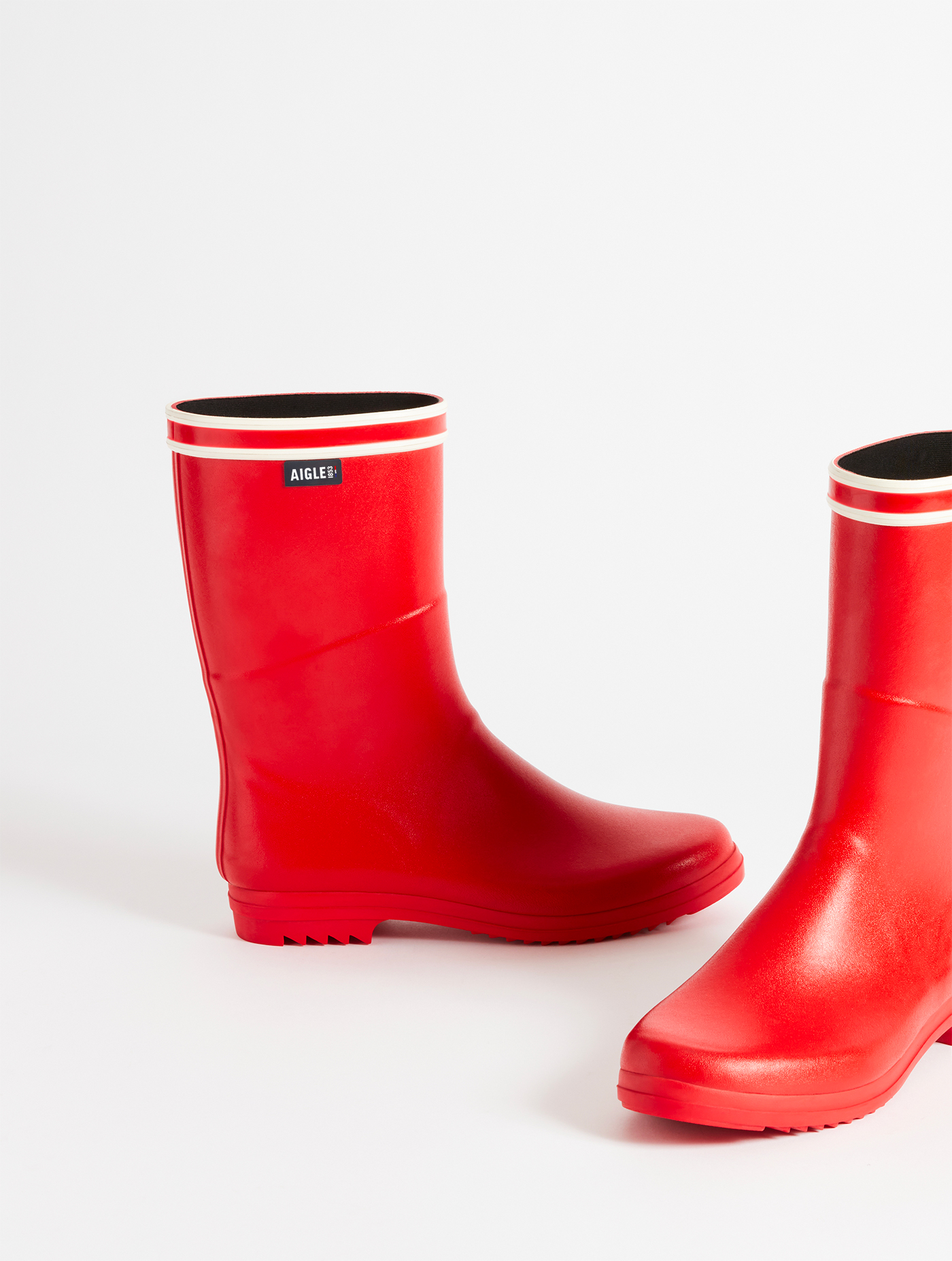 La botte signature double bande, fabriquée en France ROUGE