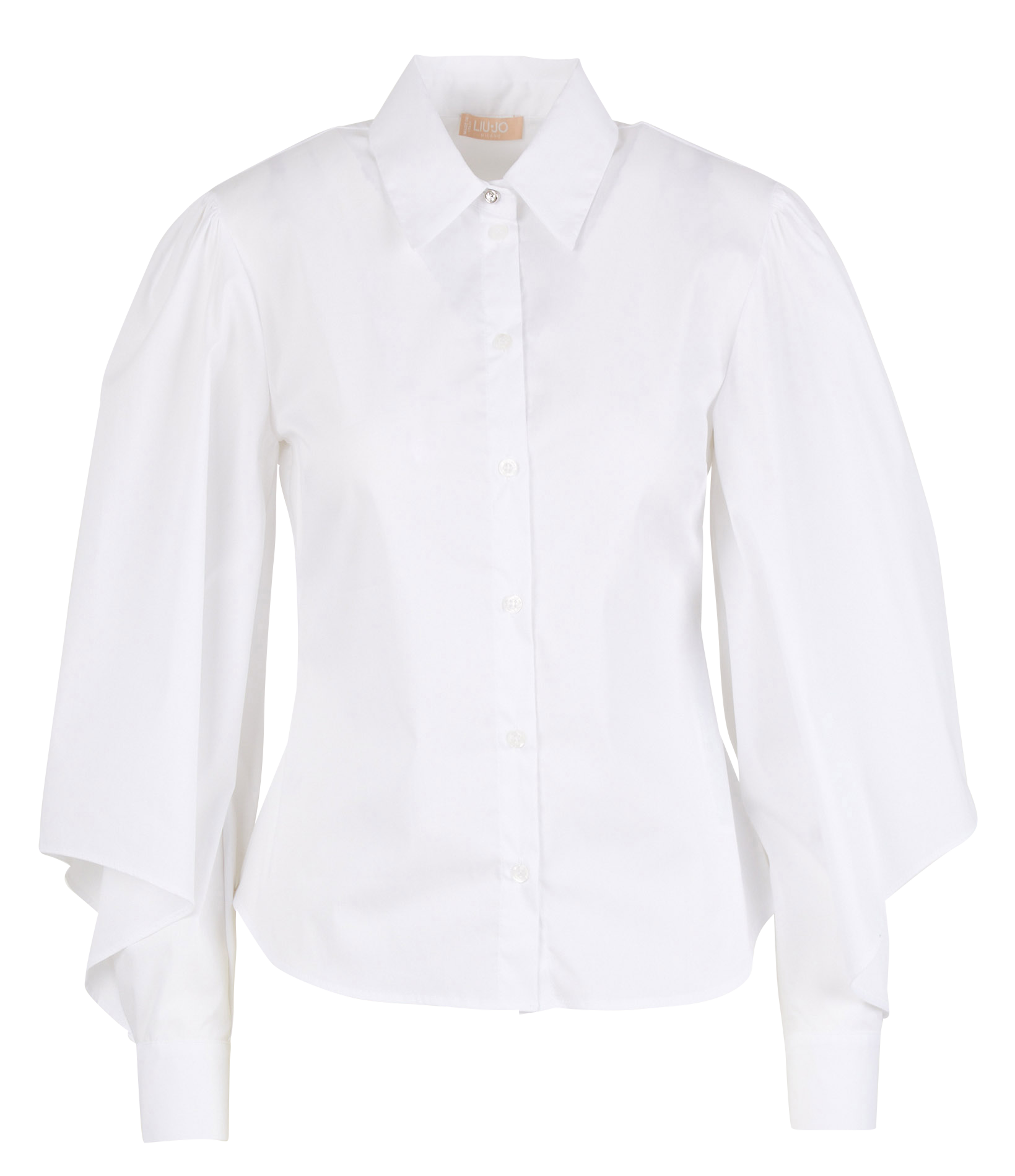 Chemise à découpes en coton mélangé | Blanc