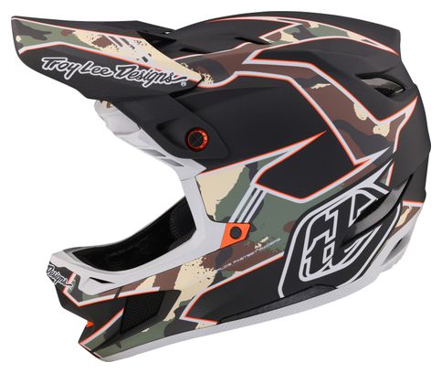 Casque Intégral Troy Lee Designs D4 Composite Mips Matrix Camo Vert