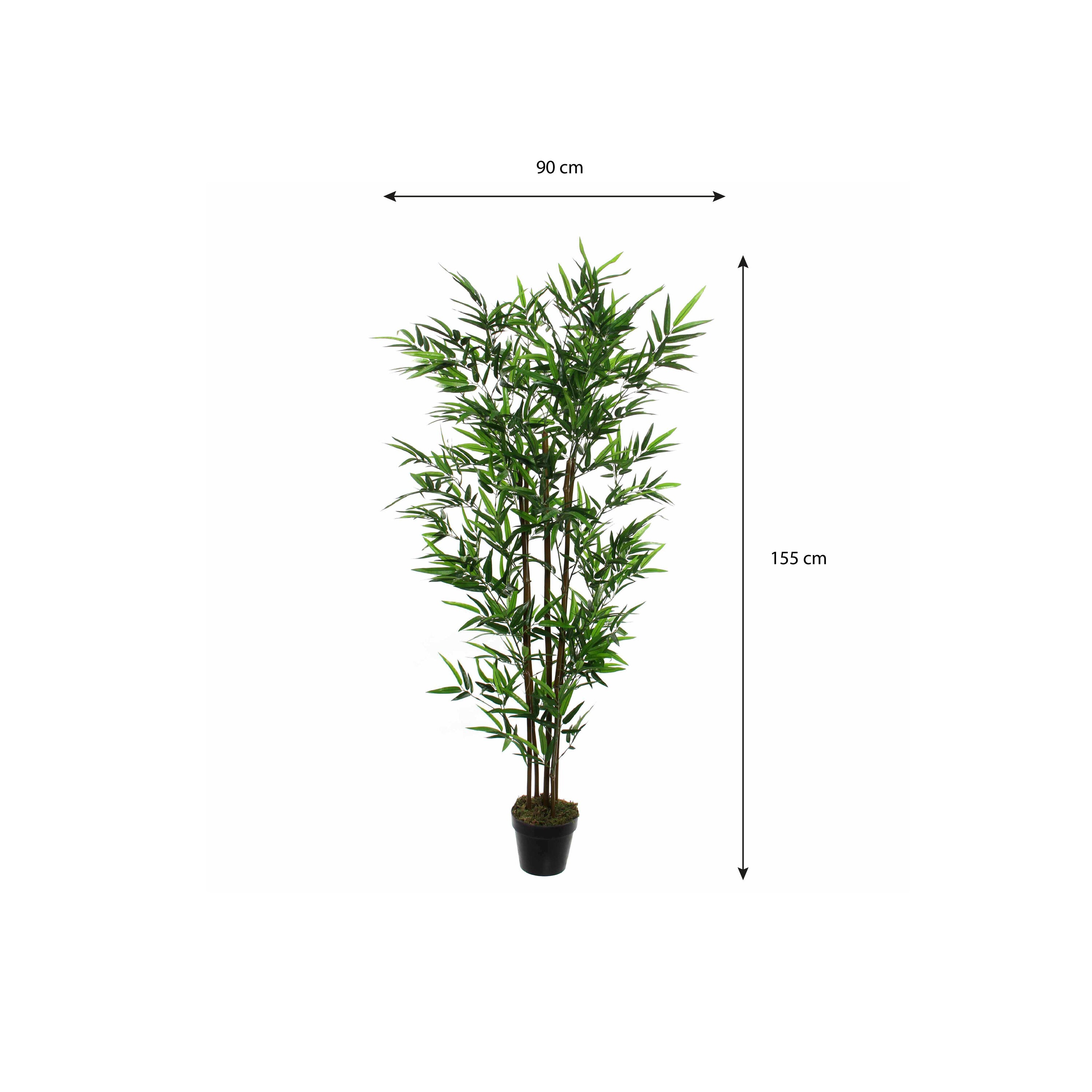 Mica Decorations Bamboe in pot groen - h155xd90cm