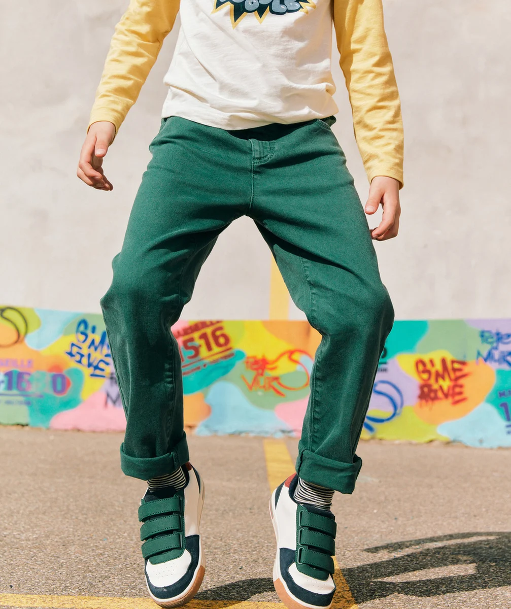 PANTALON RELAXED GARÇON EN VISCOSE RESPONSABLE VERT