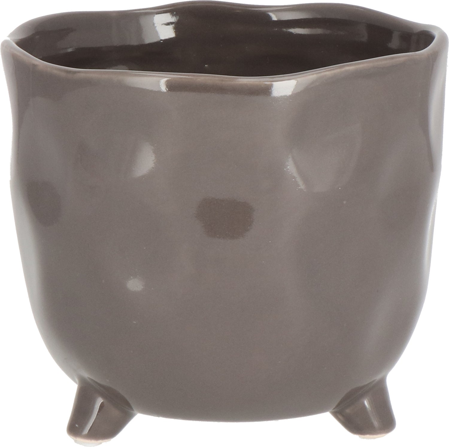 Intratuin bloempot op poten Florian grijs D 13,7 H 11,6 cm