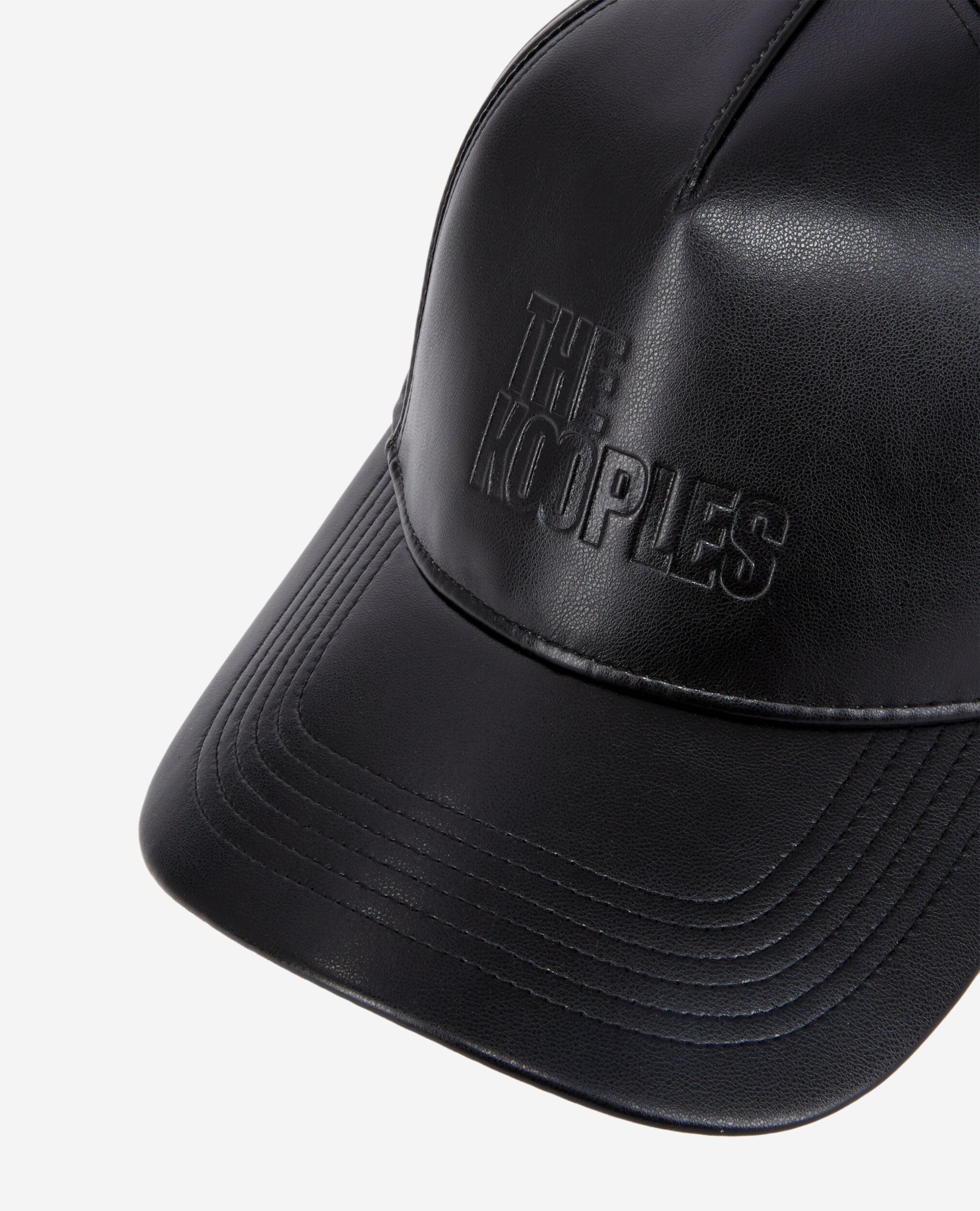Casquette noire effet cuir