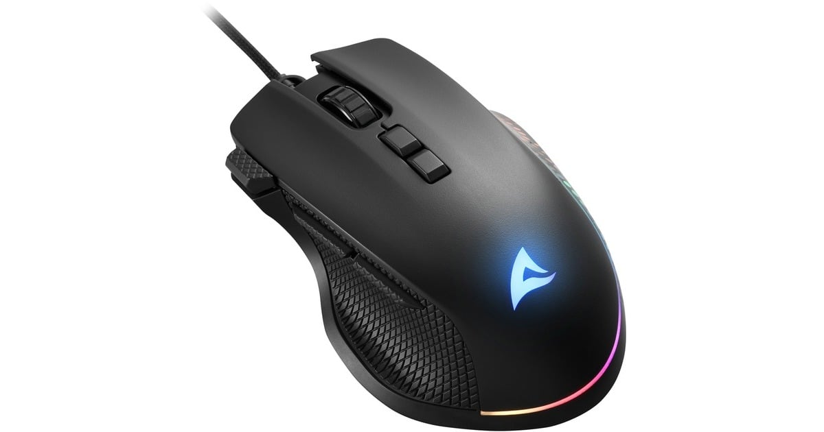 SharkoonSHARK Force III gaming muis  (Zwart, 400 - 12.800 dpi, RGB leds)