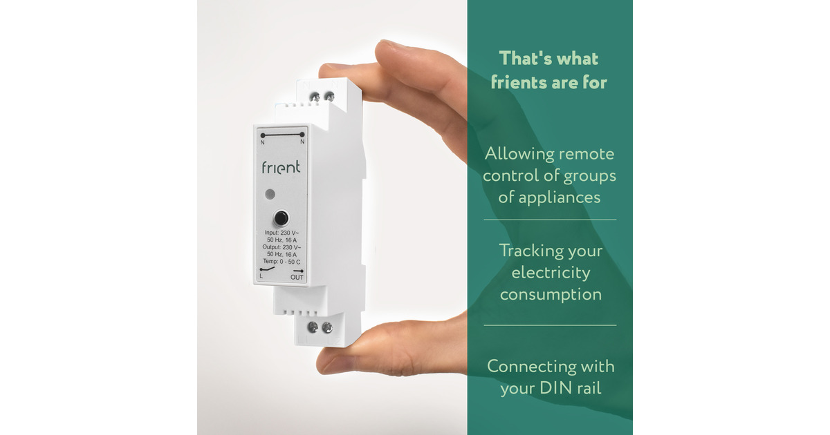 FrientSmart DIN Relay relais  (Lichtgrijs, Zigbee)