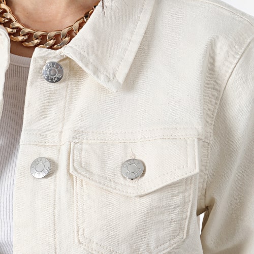 Veste Jean Femme Crop Wonder Denim Beige
